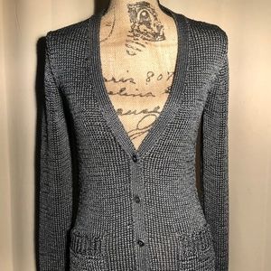 J. Crew Women's Grey Metallic Cardigan Sweater
